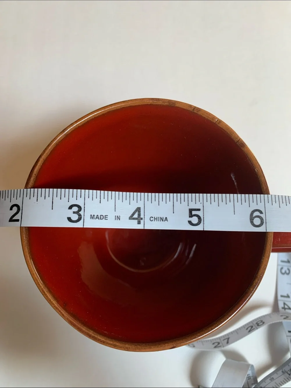Crate&Barrel Red Ceramic Mug Set. Excellent pre-Owned. Set of 3. Made in Italy.